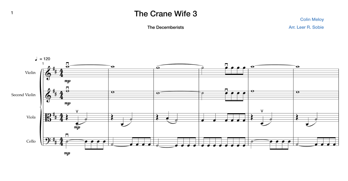 The Crane Wife 3 - String Quartet