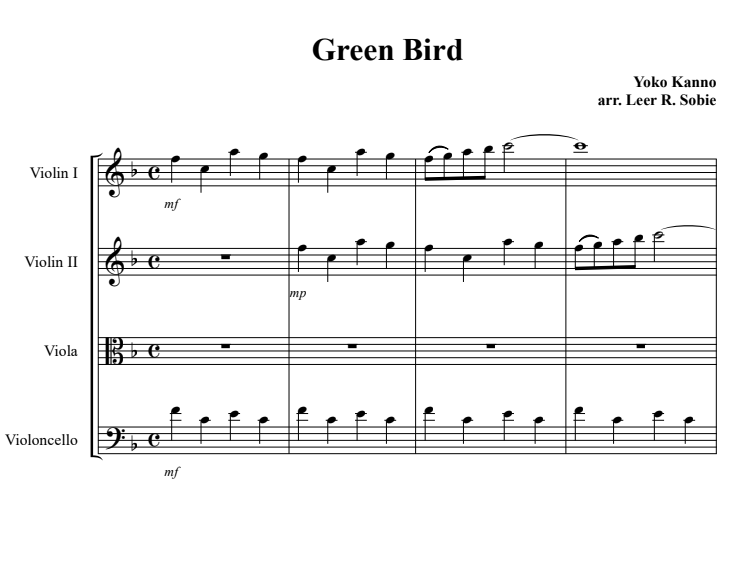 Green Bird - String Quartet