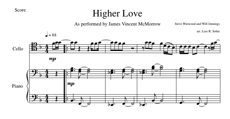 Higher Love - Cello and Piano