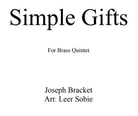 Simple Gifts - Brass Quintet